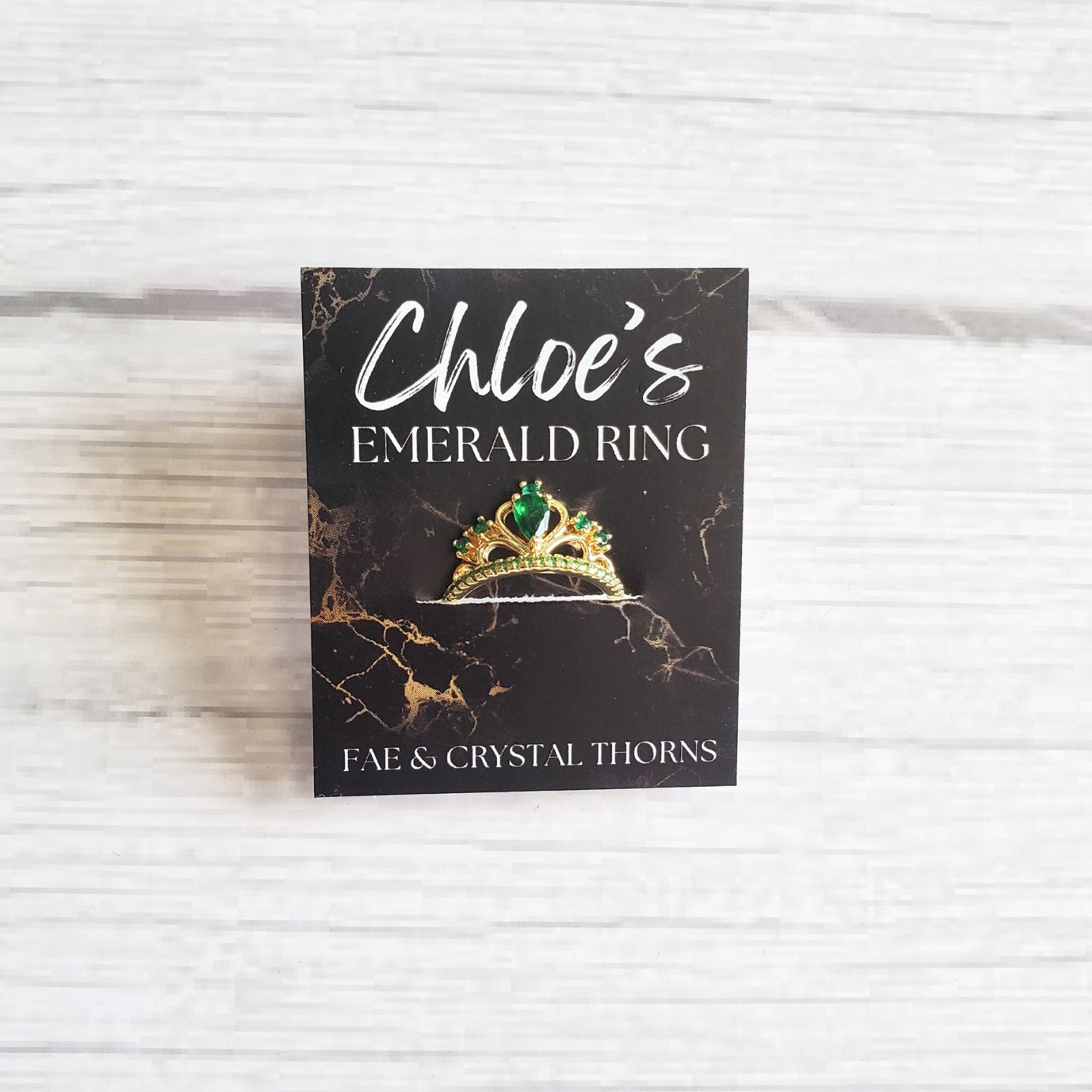 Chloe's Emerald Ring - Fae and Crystal Thorns