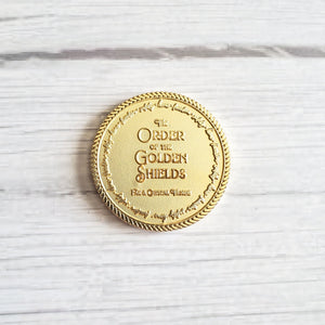 Golden Shield Coin - Fae and Crystal Thorns