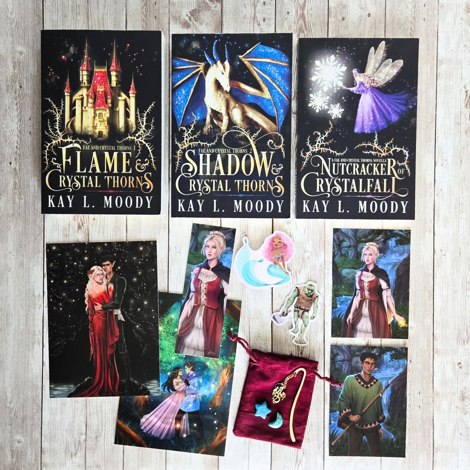 (Paperbacks + Swag) Complete Series Set - Fae and Crystal Thorns