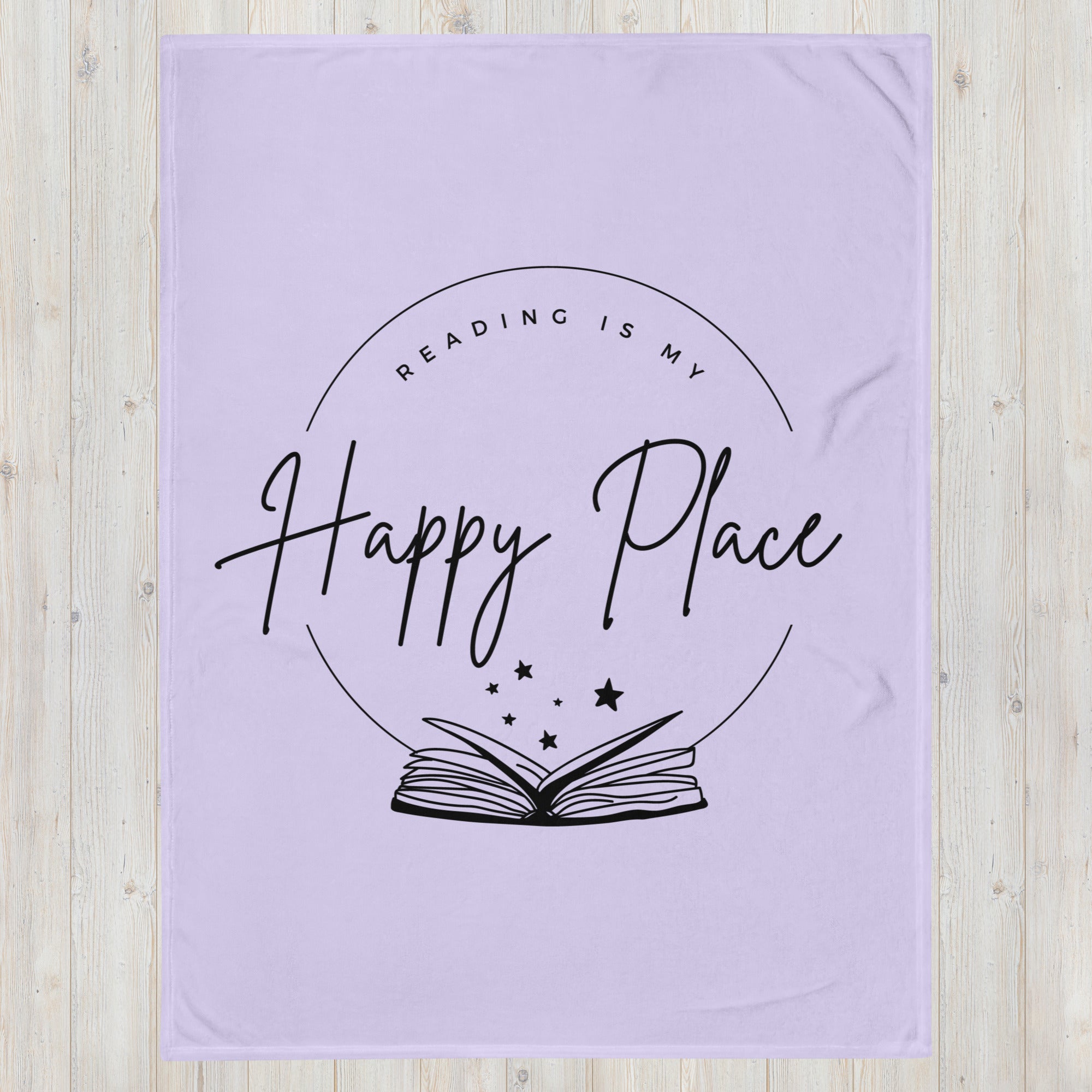 Throw Blanket Light Purple Cozy Reading Blanket Reading is my Happy Place Blanket