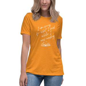 WHITE TEXT Women's Relaxed T-Shirt Funny Bookish Shirt
